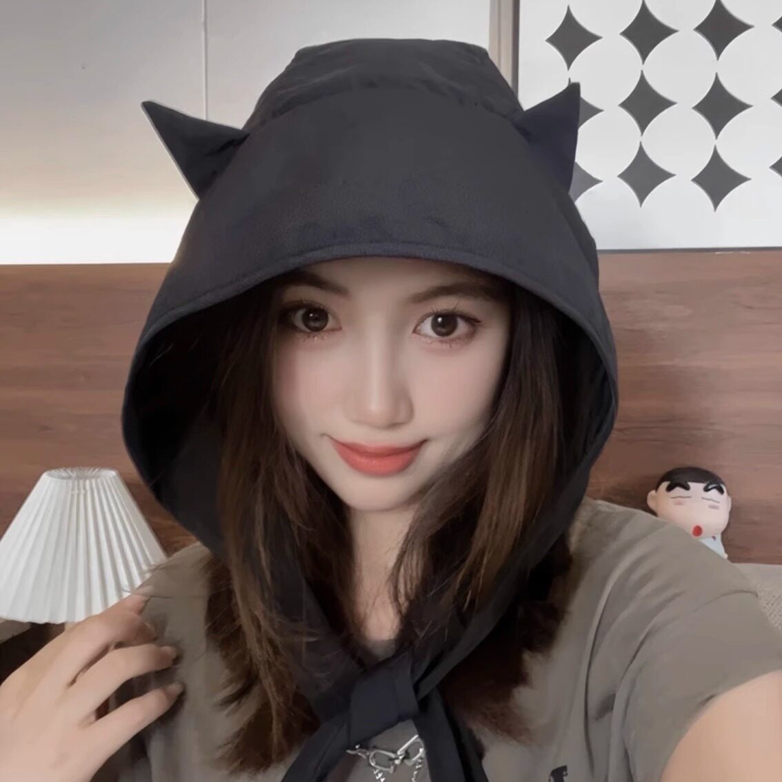 小恶魔绑带速干防晒遮阳帽女薄款