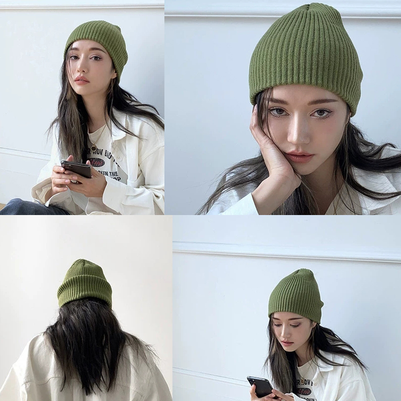 街头潮帽黑色针织秋冬保暖套头包