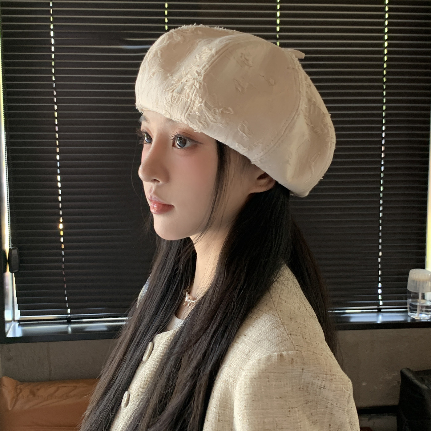 2025年新款复古磨边贝雷帽子女春秋季休闲百搭南瓜帽潮流画家帽