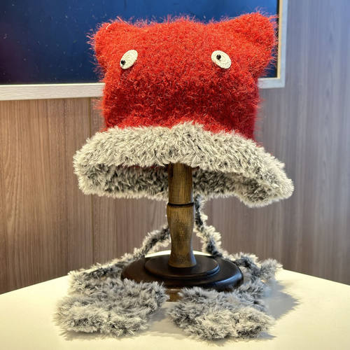 2025新款可爱眼睛造型毛绒帽子