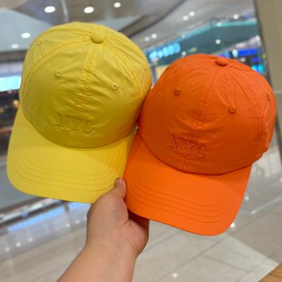 克莱茵蓝速干棒球帽子女夏季字母刺绣NYC遮阳防晒轻薄鸭舌帽男潮