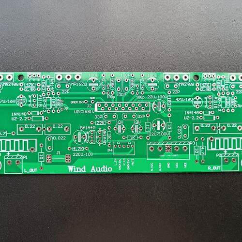 UPC2581V双声道功放板PCB前后独立供电带静音控制功能