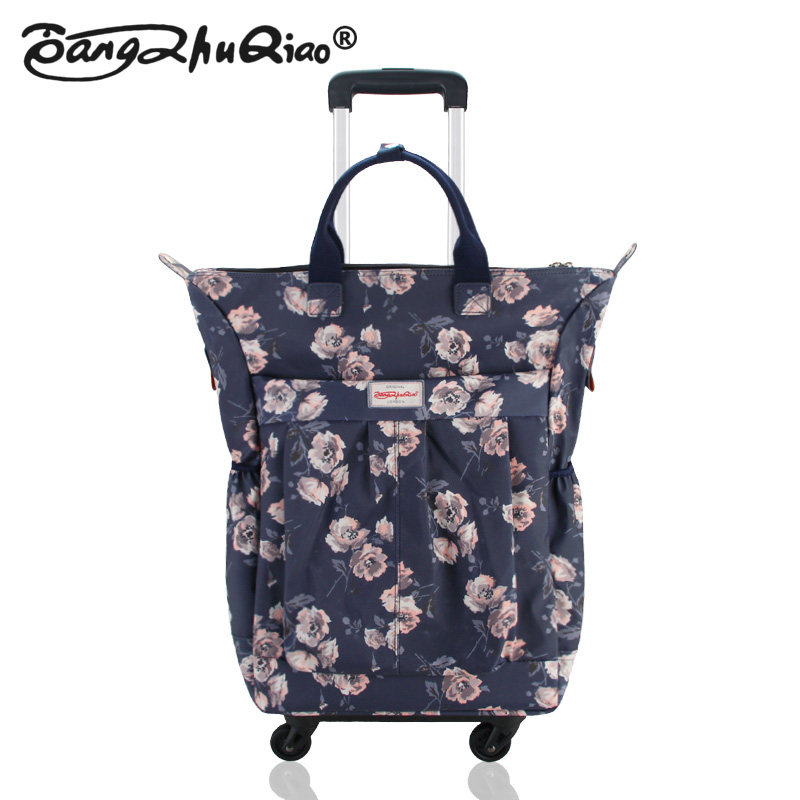 防水印花手提万向轮拉杆包18寸行李箱长途短途旅行包行李袋登机箱