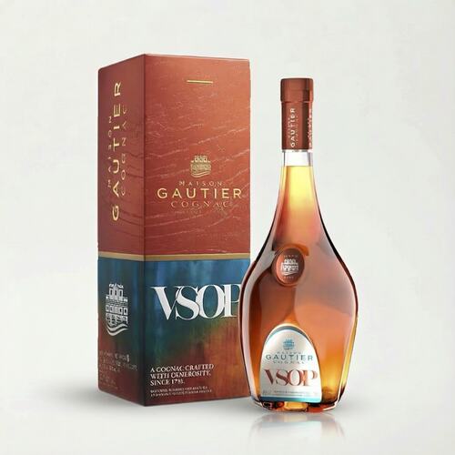 行货 法国原瓶进口Gautier古殿VSOP进口干邑白兰地洋酒烈酒700ml