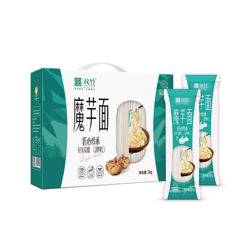 【十堰馆 】湖北竹溪特产双竹魔芋面挂面代餐低脂面条3kg礼盒装