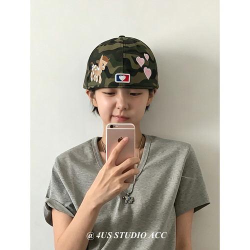 街头潮牌前后两戴平檐迷彩棒球帽