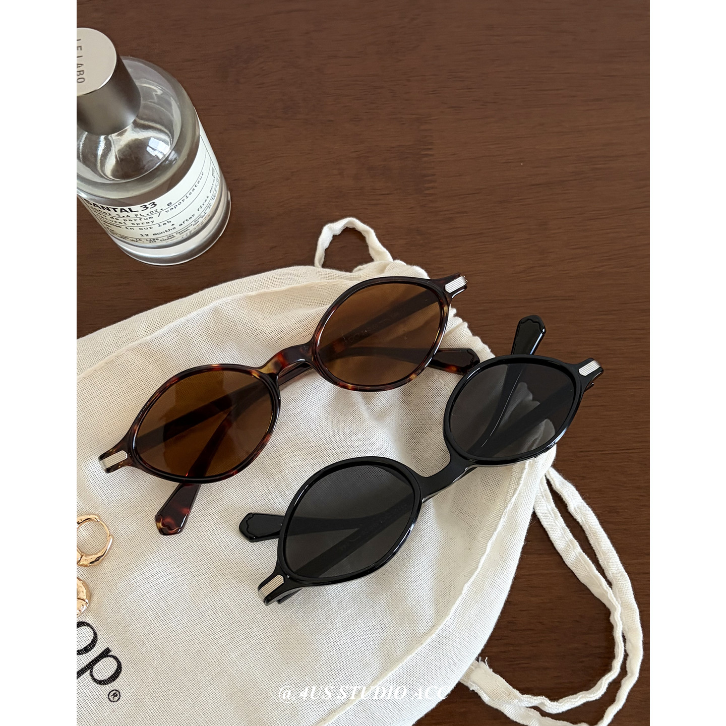 复古文艺年代感小圆框太阳眼镜男女韩系百搭显脸小玳瑁色墨镜潮