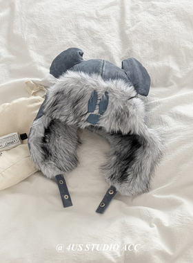 韩版可爱加厚保暖毛绒雷锋帽女冬季骑行防风滑雪护耳飞行帽显脸小