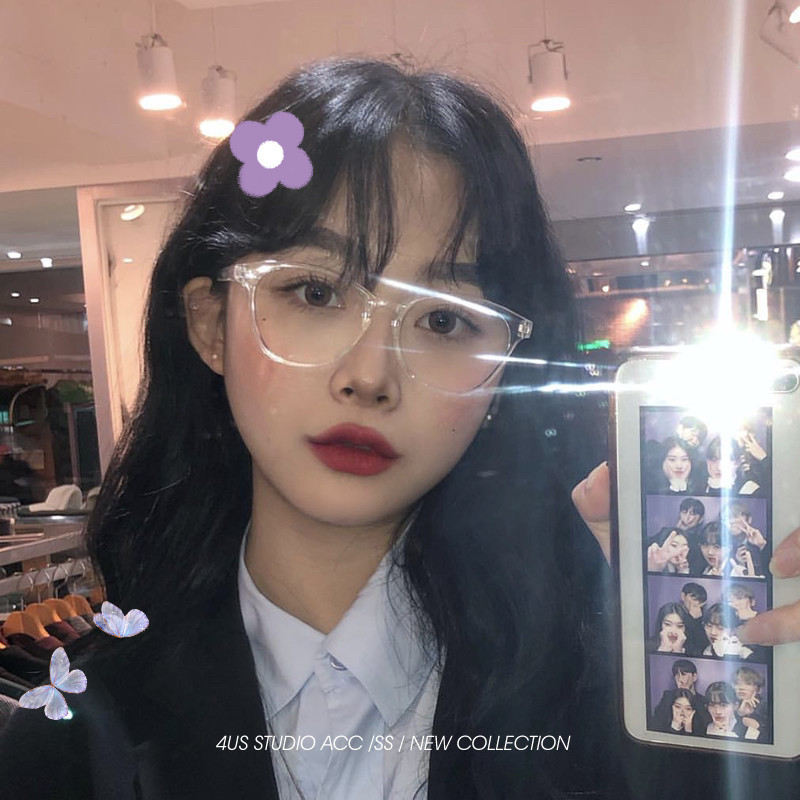韩版透明小框ins近视眼镜框网红款女素颜百搭眼镜圆脸平光镜框架