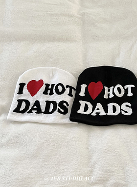 早秋新款设计感印花字母毛线帽女小众街头潮牌个性针织帽护耳冷帽