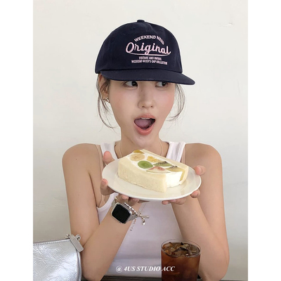 韩国小众复古软顶平檐鸭舌帽