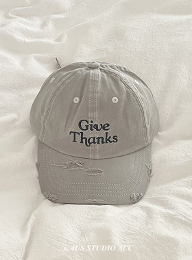 磨毛做旧灰色棒球帽女2025春季新款软顶情侣潮牌遮阳鸭舌帽显脸小