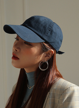 美式复古软顶工装水洗纯色基础经典款棒球帽鸭舌弯檐帽子女棉质潮