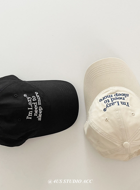 柳智敏同款软顶四季百搭刺绣字母棒球帽男女弯檐遮阳鸭舌帽显脸小