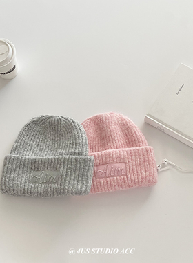 2024新款大头围毛线帽女秋冬季加厚保暖针织帽显脸小粉色帽子冷帽
