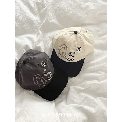 韩国ig博主同款拼色软顶棒球帽