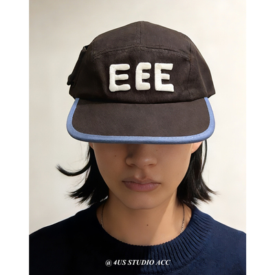 小众宽檐E字母刺绣棒球帽