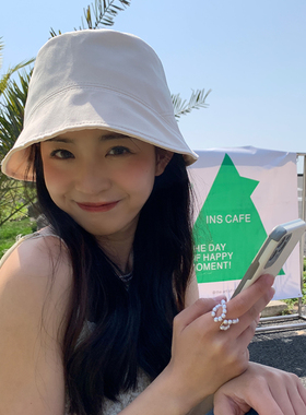 韩版纯色渔夫帽女夏季遮阳防晒显脸小水桶盆帽日系透气百搭帽子潮