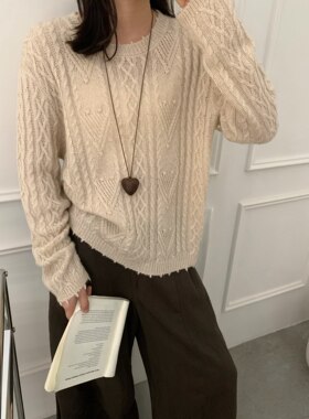 秋冬软糯麻花宽松显瘦针织衫毛衣