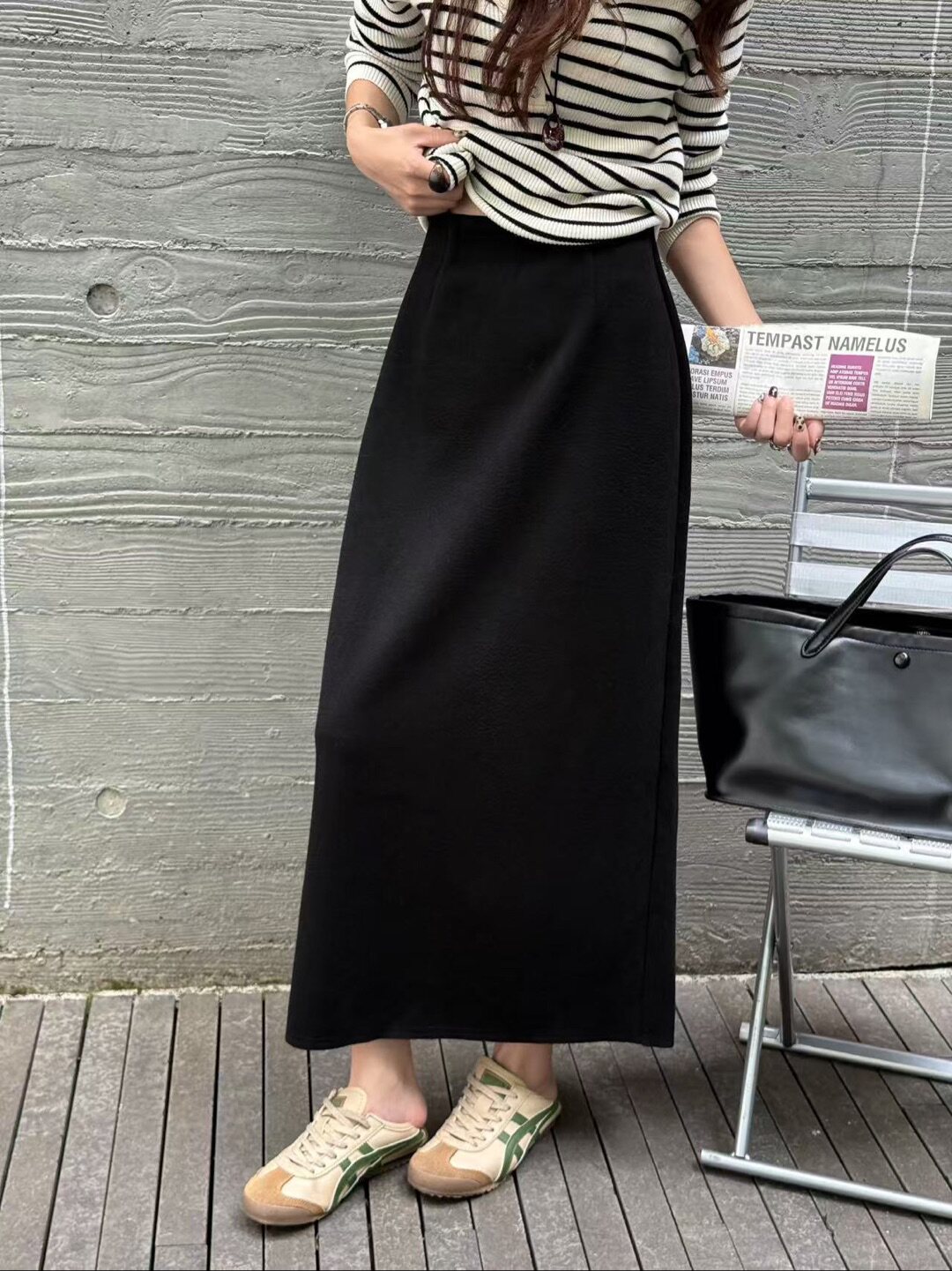 后开衩半身裙女2025秋冬季新半身裙
