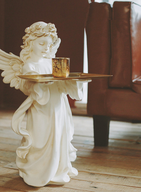 天使迎宾大型托盘道具落地摆件