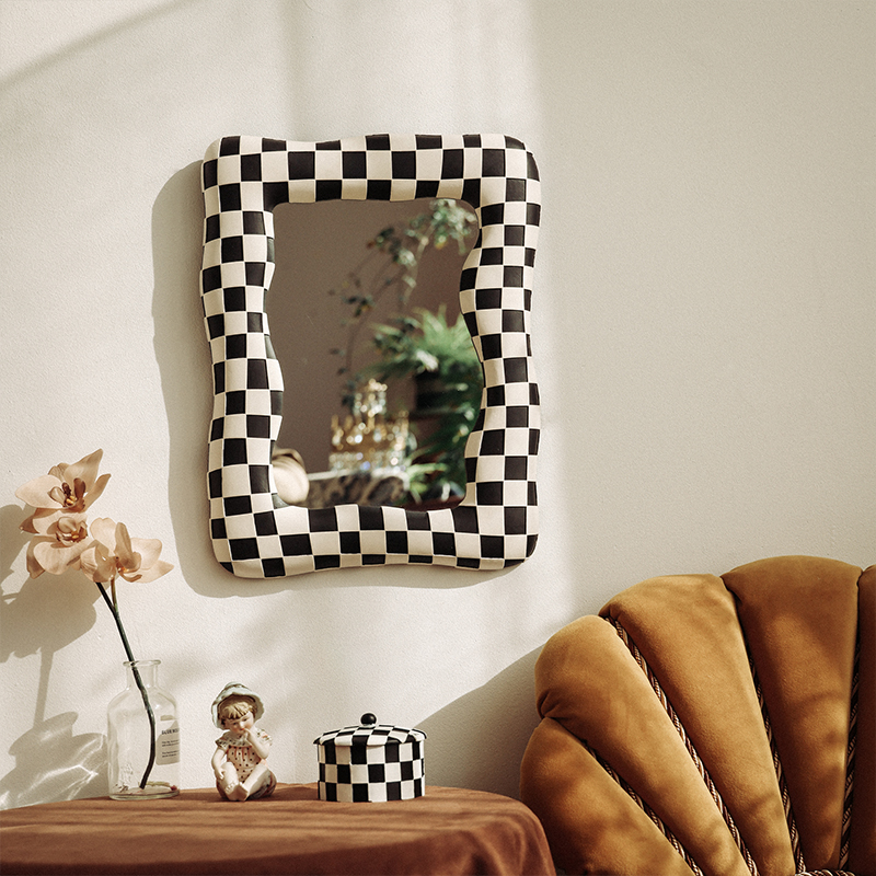 加安加丽网红黑白玄关镜子