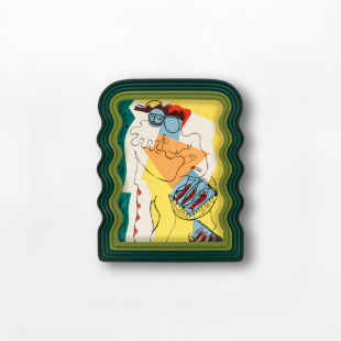 甘格利现代极简抽象客厅入口装饰画艺术搞笑背景墙壁画竖挂画