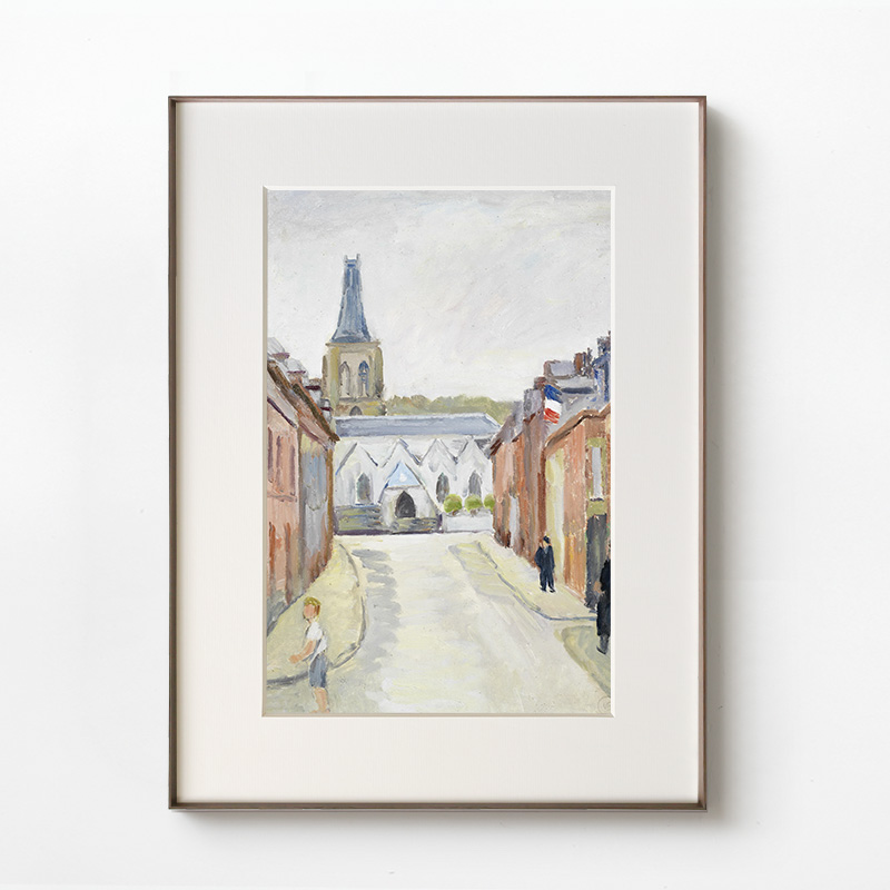 高档欧式小众复古装饰画 客厅餐厅竖版美式轻奢抽象建筑挂画壁画图片