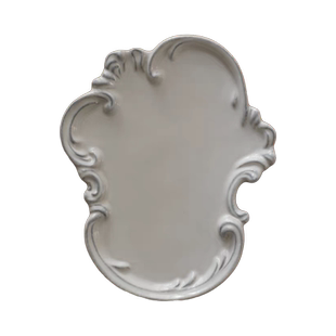 加安加丽花边仿银树脂托盘茶几果盘首饰展示复古做旧银箔装饰摆件