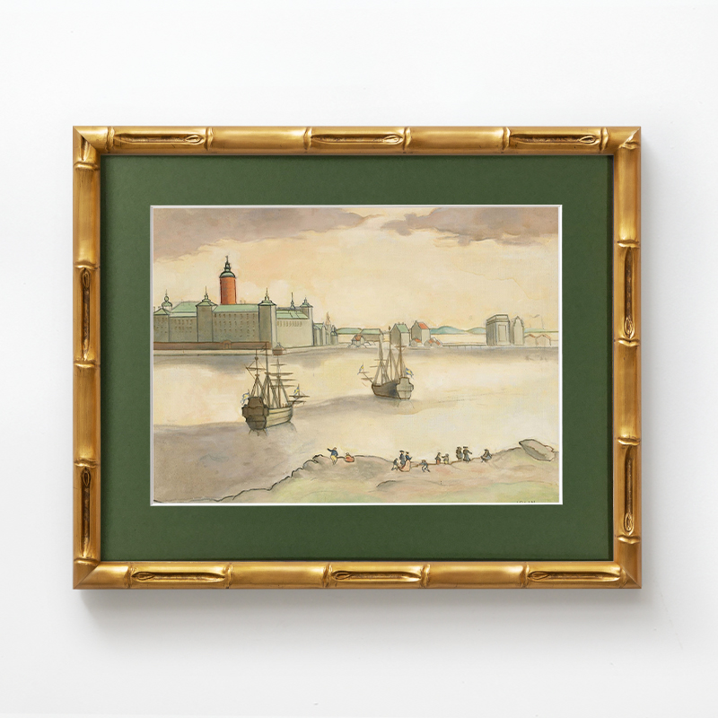 加安加丽建筑风景客厅装饰画卧室餐厅挂画小众艺术挂画水彩壁画图片