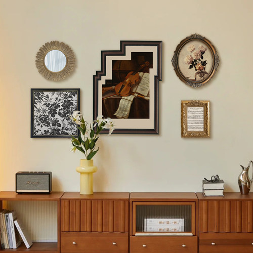 法式复古客厅装饰画中古艺术壁画