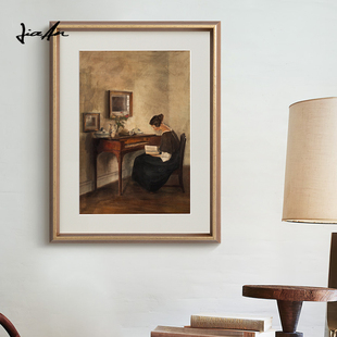 加安加丽法式复古小众艺术书房挂画高级感古典美式卧室琴房装饰画