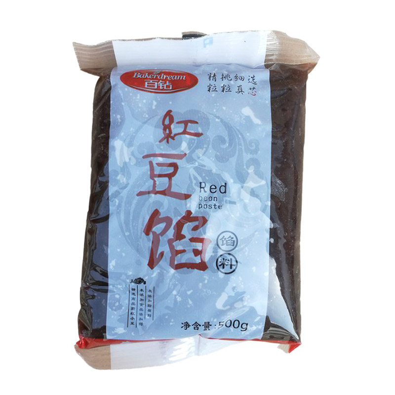 安琪百钻红豆馅 红豆沙馅料 月饼糕点汤圆馅 面包馅500g5袋包邮