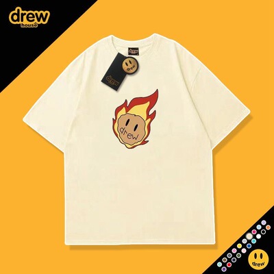 2026夏季新款drew美式卡通印花宽松休闲男女同款短袖T恤情侣半袖