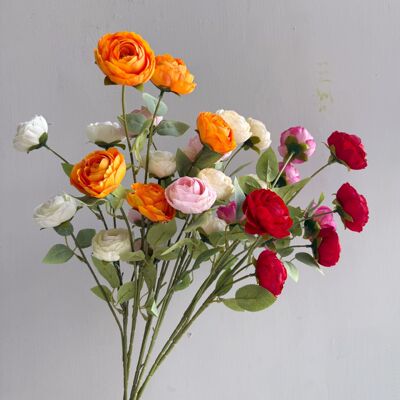5头小牡丹 巴西玫瑰假花仿真花家居婚庆人造花束酒店客厅餐桌绢花