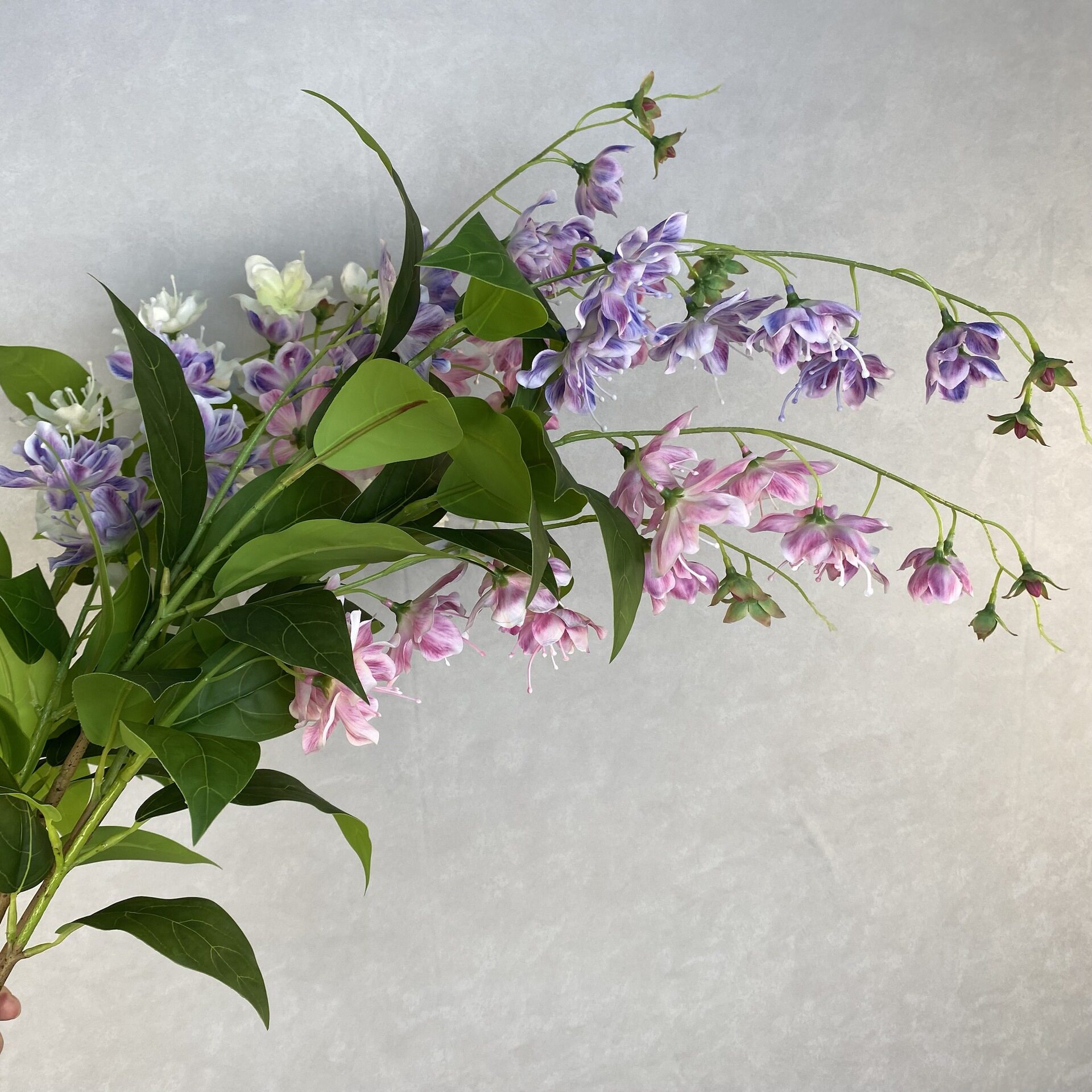 高端仿真花垂丝茉莉花2叉高品质绢花海棠高档假花插花造景装饰花图片
