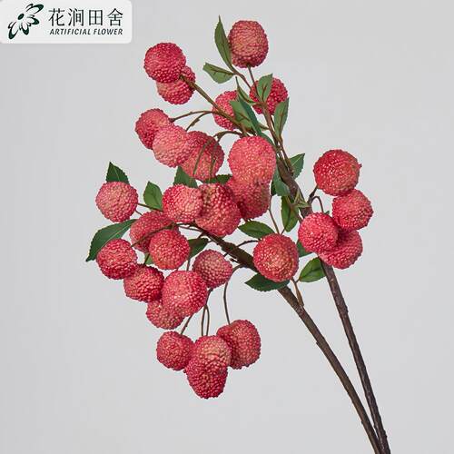 仿真大枝荔枝果树枝带叶  工程造景艺术拍摄道具家居装扮果仿真果