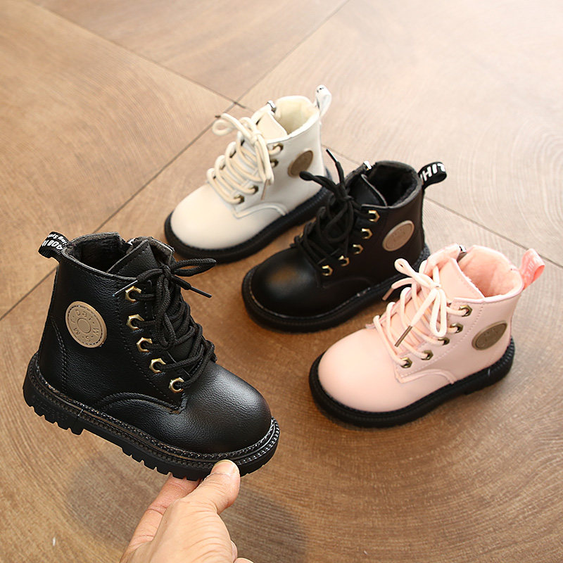 男童女童加绒马丁靴儿童冬季短靴