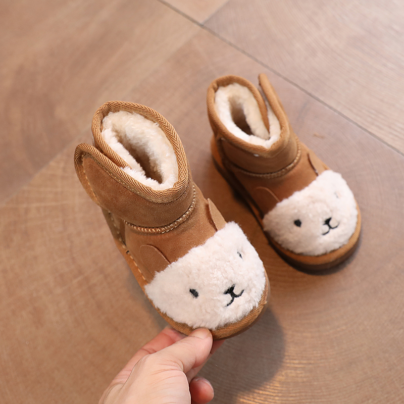 儿童棉鞋宝宝冬季雪地靴男童加绒保暖鞋子软底婴儿学步女童大棉鞋