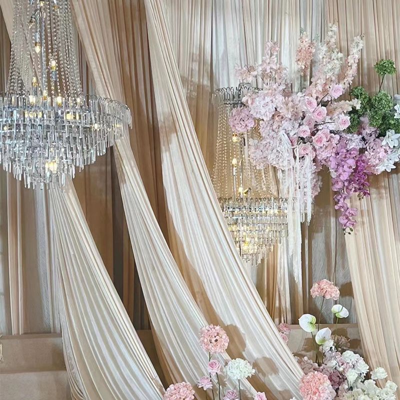 婚庆牛奶丝弹力布幔韩式背景装饰