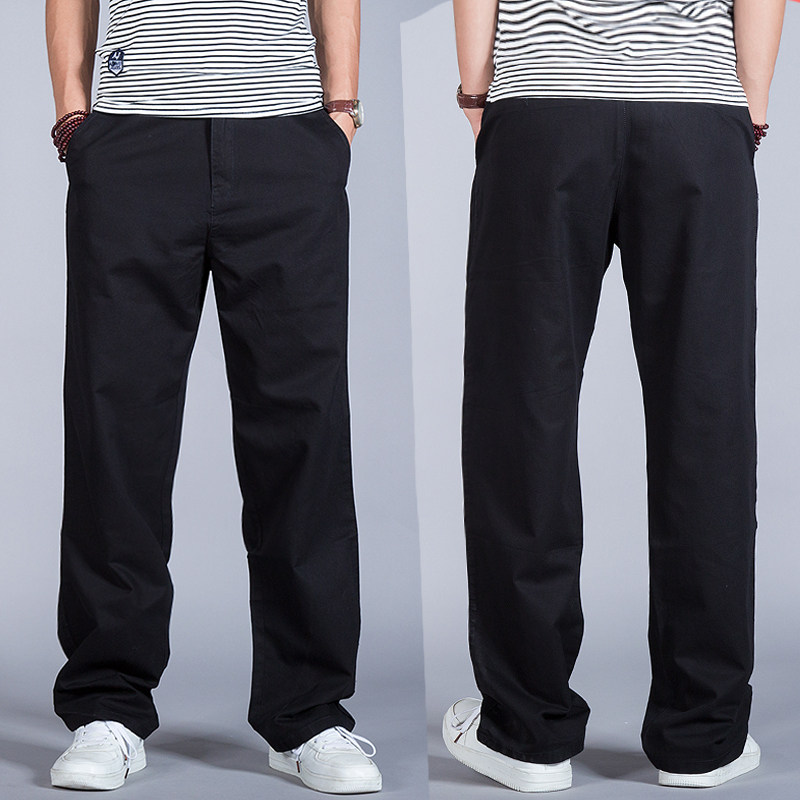 夏季薄款休闲裤男宽松直筒阔腿裤加大码中年爸爸运动裤百搭工装裤,男装,休闲裤,淘宝优惠券,粉丝福利购,淘宝优惠卷
