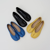 春季 平底分趾鞋 低跟女单鞋 TOMBOR通宝新皮头层牛皮猪蹄鞋 opel同款