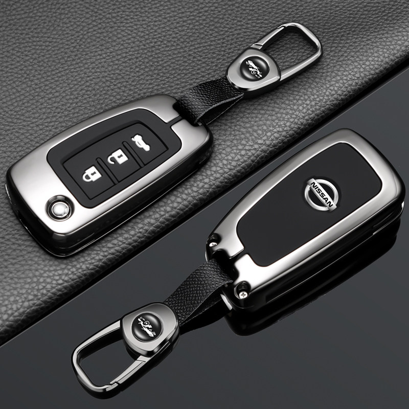 适用日产轩逸钥匙套逍客老款奇骏骐达14代经典轩逸劲客蓝鸟车包扣