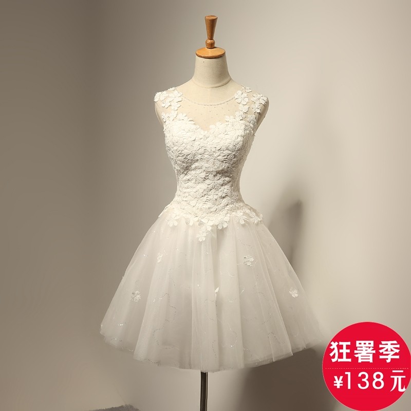 婚纱礼服新娘2025新款敬酒服包肩宴会礼服一字肩伴娘服短款蓬蓬裙