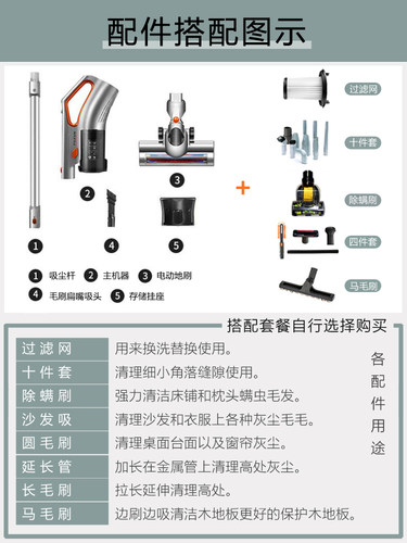 普韵吸尘器家用小型强力手持式大功率大吸力地毯式猫狗毛宠物除尘