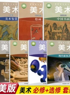 正版2024适用湘美版高中美术必修+选择性必修全套7本湖南美术出版社普通高中教科书美术选修鉴赏工艺绘画设计雕塑中国书画现代媒体
