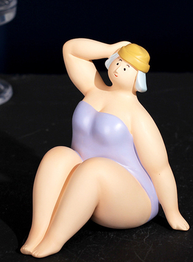 欧式艺术胖妞人形雕塑胖女人摆件