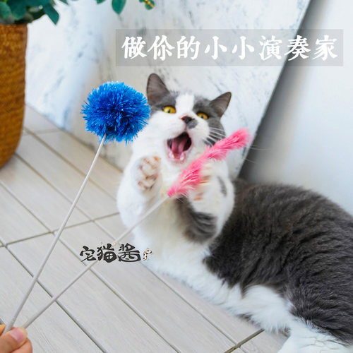 凯迪漫毛球毛条逗猫棒套装解闷