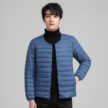 初高中生校服里面穿的羽绒服男内穿保暖神器青少年无领轻薄款外套
