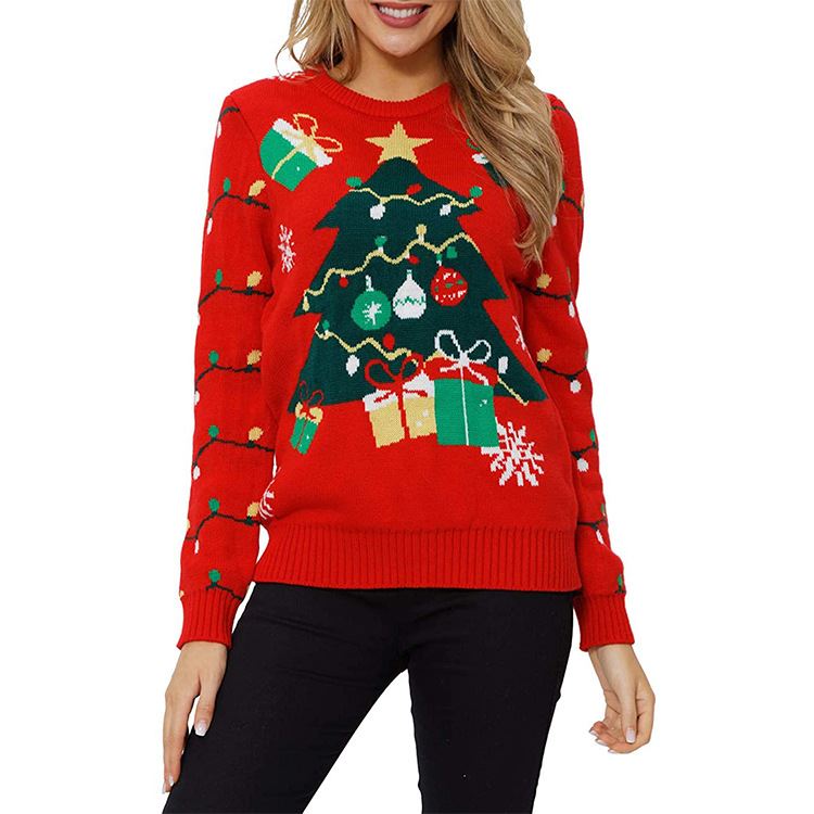 New product Christmas sweater women loose knit sweater